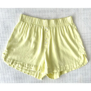Stars Above Size Medium Linen Blend Yellow Sleep Shorts Pajama Bottoms Lounge